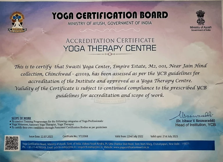 Swasti-Yoga-Center-yoga-therapy-certificate