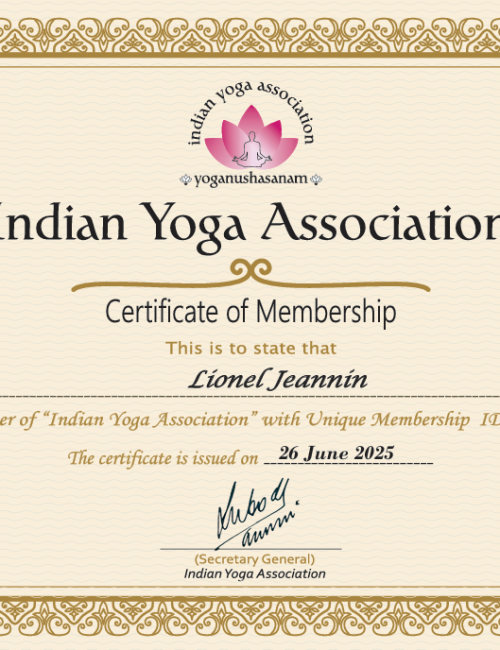 Certificate of life member iya